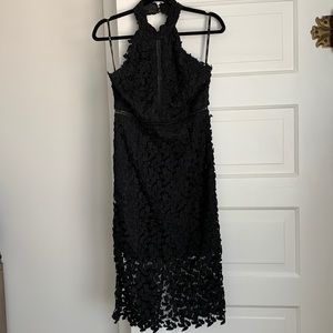 Black high neck dress